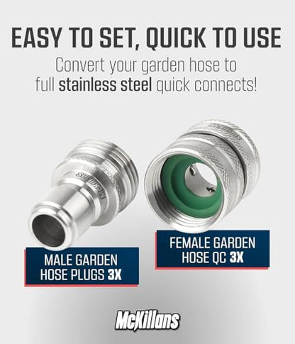 Water Hose Quick Connect [UNIVERSAL FIT] 3 Pack