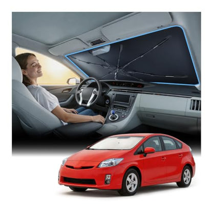 Vinyl Coating Heat Shield] Windshield Sun Shade Umbrella Custom for Toyota Prius