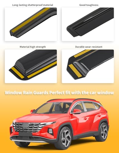 in Channel Window Visors Rain Guards for Hyundai Tucson 2022 (4 Count)
