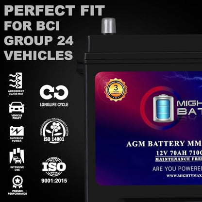 MM G24 Start and Stop Car BCI Group Size 24 12V 70Ah