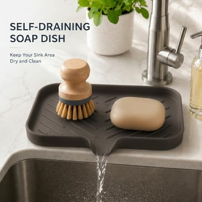 Silicone Soap Dish with Drain Spout