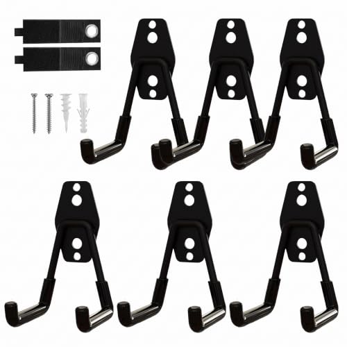 6 Pack Small Square Heavy Duty Garage Hooks (6 Count)