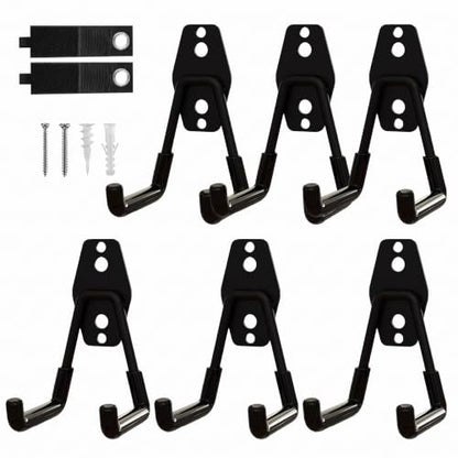 6 Pack Small Square Heavy Duty Garage Hooks (6 Count)
