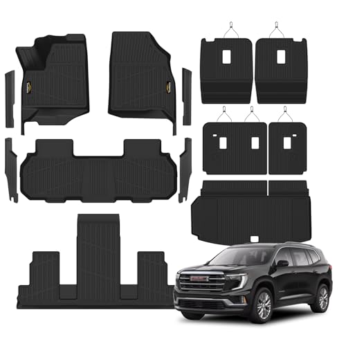 Floor Mats & Cargo Mat with Backrest Mat for Chevy Traverse 2024