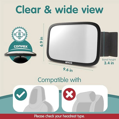 Baby Car Mirror for Fixed Headrests