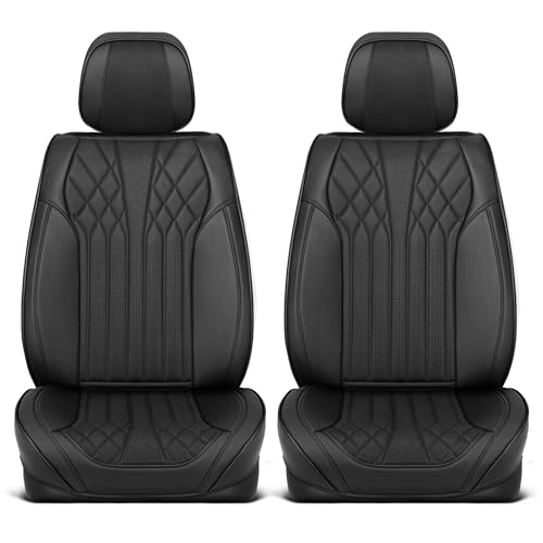 Curated Suede Diamond Leather Seat Covers for Cars & SUVs (2 Count)
