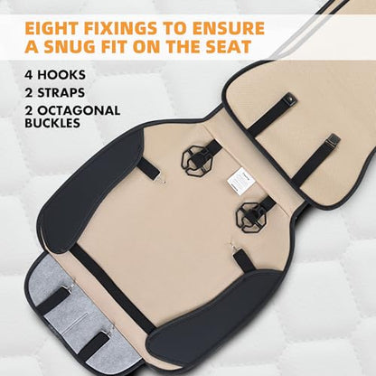 Leather Car Seat Covers Front 2PC Black Gold Luxury Waterproof