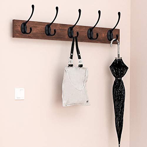 10 Pack Black Double Coat Hooks No Rust Hooks for Coat (10 Count)
