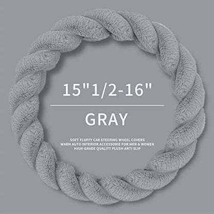 Luxury Fluffy Winter Car Steering Wheel Cover for Women Soft Warm Cute Auto Accessories for Jeep