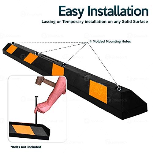 Parking Stopper for Garage Heavy Duty Rubber Parking Curb Stops 72” Garage Parking Stops 20