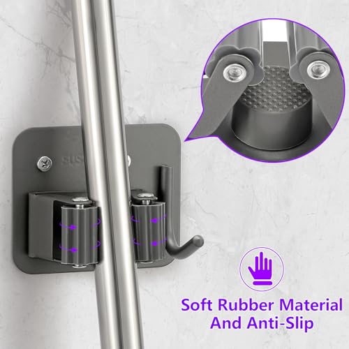 Broom Holder Wall Mount Rack (4 Count)