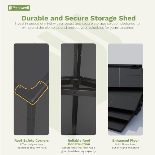 6X4 FT Plastic Outdoor Storage Shed with Floor