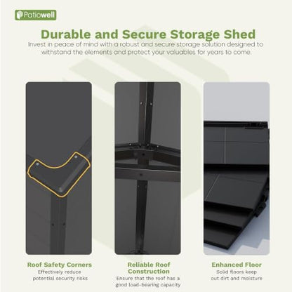 6X4 FT Plastic Outdoor Storage Shed with Floor