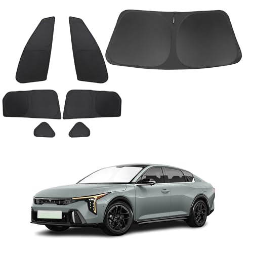 Window Shades for Kia K4 2025 2026 Accessories Car Side Full Windows Rear Triangular Windshield Sun Shade Sun UV Rays & Privacy Protection for Camping 7PCS (7 Count)