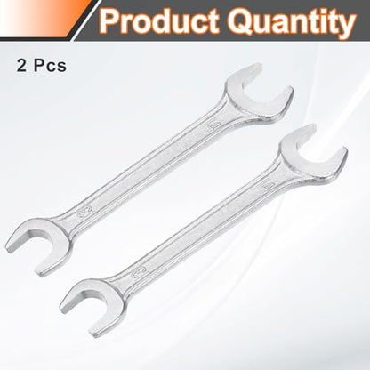 2pcs Double Open End Wrench 13mm x 14mm Metric 15 Degree Offset Angle Small Flat Head Wrench Galvanizing Open Ended Spanner for Automotive Repair Furniture Assembly (2 Count)