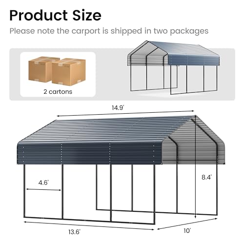 10'x15' Heavy Duty Metal Carport