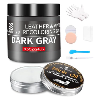 8.5oz Leather Recoloring Balm with 100ml Mink Oil