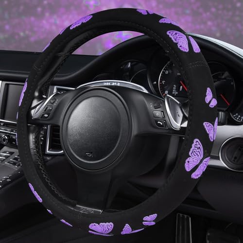Purple Butterfly Steering Wheel Covers