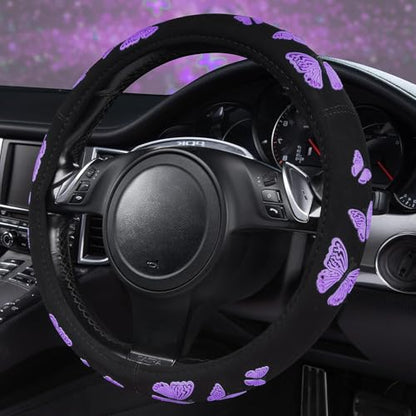 Purple Butterfly Steering Wheel Covers
