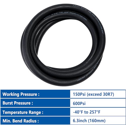 Rubber Fuel Hose Line Push Lock 5 (10 Foot)