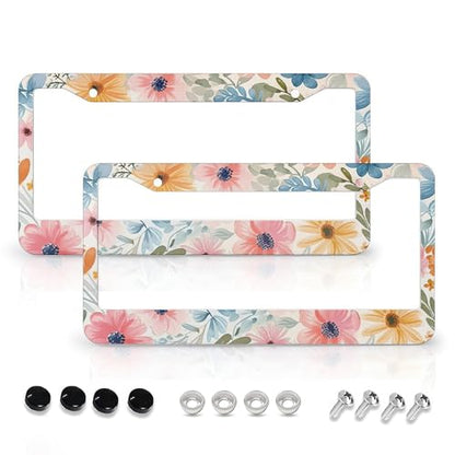 Flowers Floral License Plate Frames