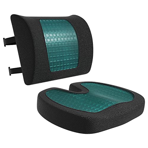 Comfortable Seat Cushion & Lumbar Support for Office Chairs (2 Count)