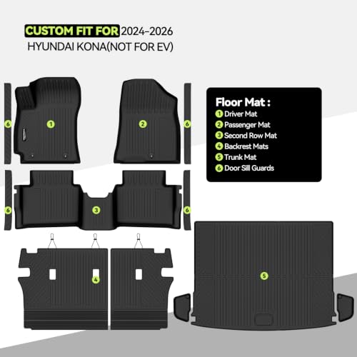 Floor Mat Set for 2024 2025 2026 Hyundai Kona