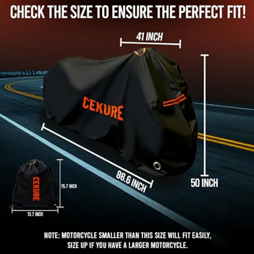240D Heavy Duty Motorcycle Cover Fits up to 88"