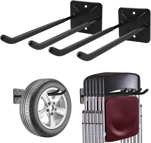 6 Pack Metal Wall Mount Garage Double Storage Hooks