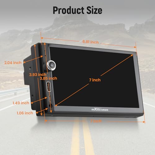 7” Double Din Car Stereo with Apple CarPlay & Android Auto