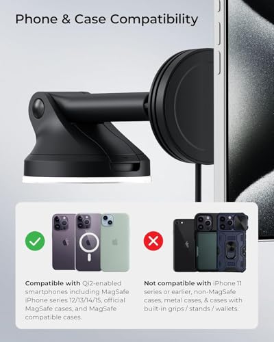 Velox Qi2 Mini 15W Wireless Charger Car Mount