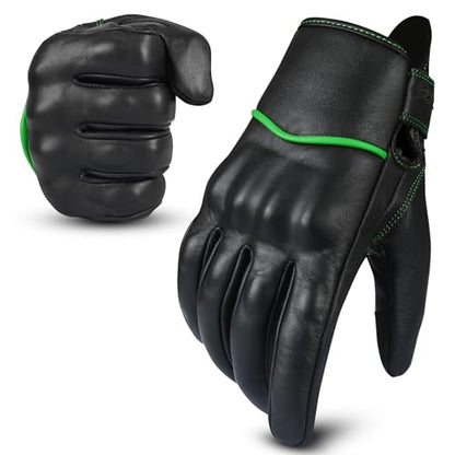 Motorcycle Gloves Men's Leather Motorbike Gloves Touchscreen Function