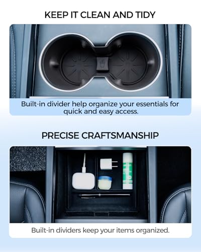 2024 2025 Tesla Model 3 Highland & 2025 New Model Y Center Console Organizer (5 Count)