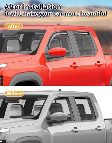 Window Visors Rain Guards for Nissan Frontier Crew Cab 2022 (4 Count)