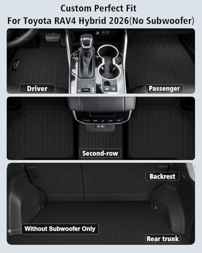 Floor Mats & Cargo Mat & Backrest Mat Custom for Toyota RAV4 Hybrid 2026