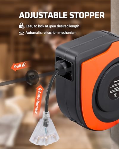 75FT Retractable Extension Cord Reel