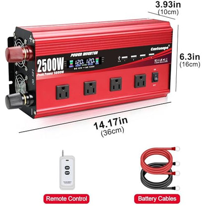 2500W Power Inverter 12V to 110V