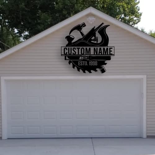 Personalized Dad's Garage Metal Sign