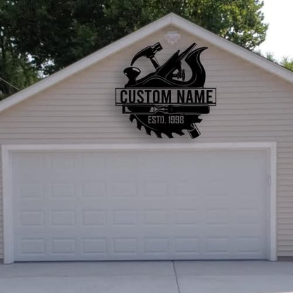 Personalized Dad's Garage Metal Sign