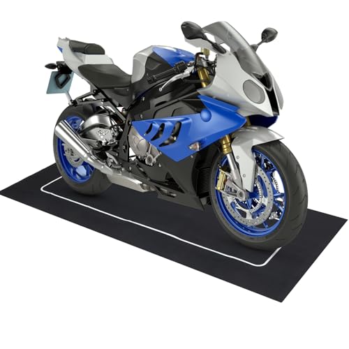 Motorcycle Mat Garage Floor Rug Washable Parking Mats for Garage Floors Non Slip Oil Absorbent Pad Rubber Backing Layer Protects Floor