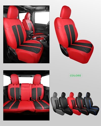 for Jeep Wrangler Leather Custom Car Seat Covers Full Set 4 Door