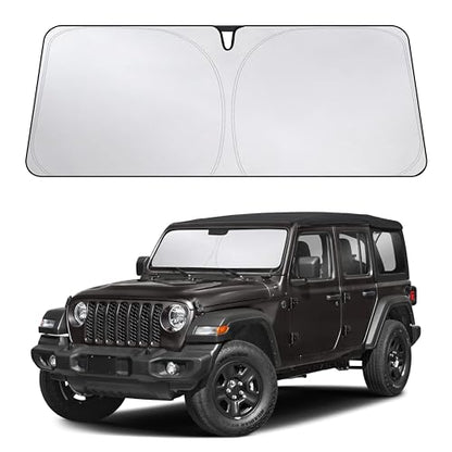 Windshield Sunshade Compatible for Jeep Wrangler 2019
