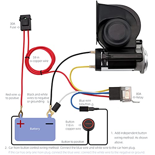 Super Loud Truck Horn Electric Train Horn Compact Air Horn with Button