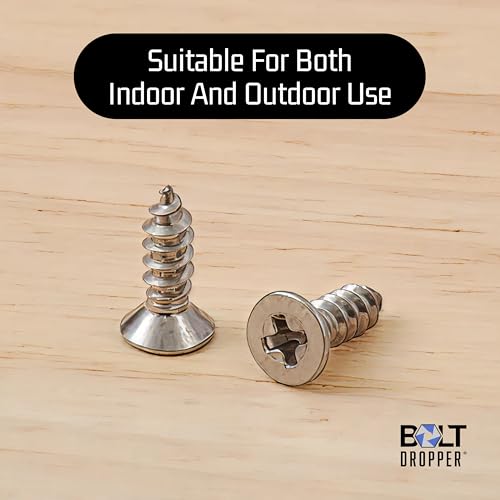 4 x 1 4" Stainless Steel Flat Head Phillips Wood Screw (100 Count)