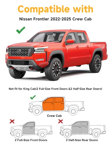 Window Visors Rain Guards for Nissan Frontier Crew Cab 2022 (4 Count)