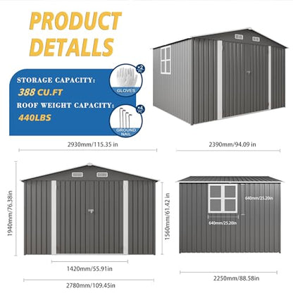 10x8x6.4FT Outdoor Storage Shed