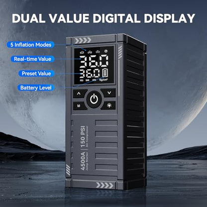 Car Battery Jump Starter with Air Compressor