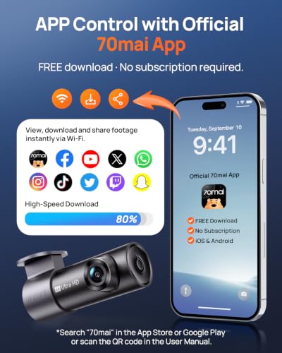 M310 Plus 4K Dash Cam Front with Night Vision