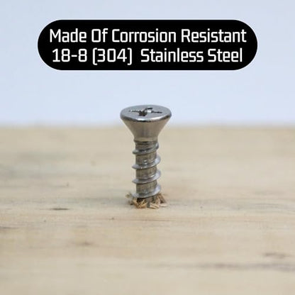 6 x 1 2'' Stainless Steel Flat Head Phillips Wood Screw (100 Count)