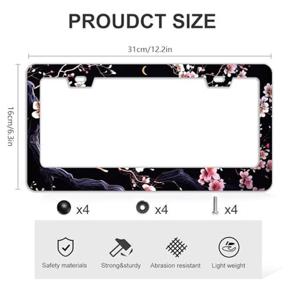 Watercolor Cherry Blossom License Plate Frames
